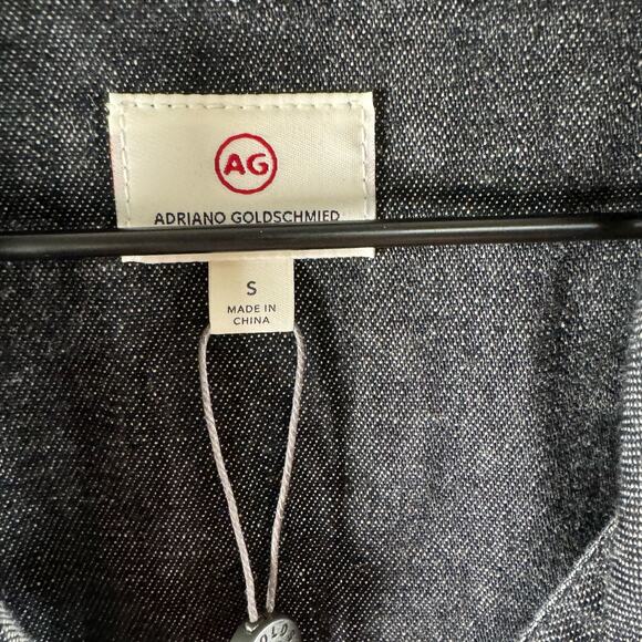 NWT AG Adriano Goldschmied Womens Lottie Top Shirt Blue Ruffle Tie Neck Size S - Picture 4 of 7